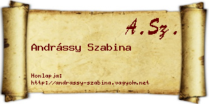 Andrássy Szabina névjegykártya
