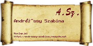 Andrássy Szabina névjegykártya
