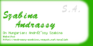 szabina andrassy business card